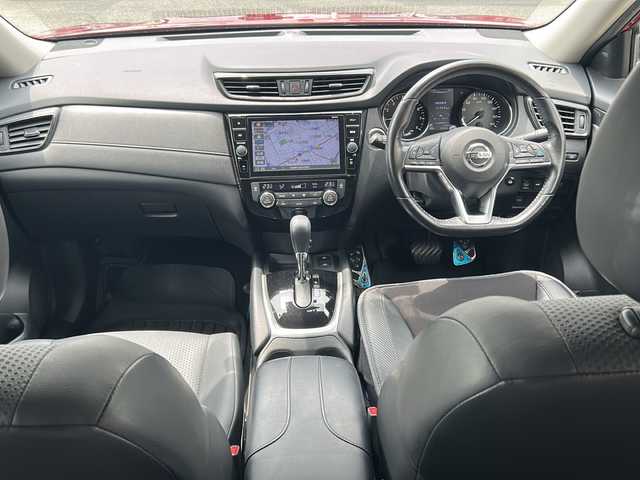 日産 エクストレイル ハイブリッド 20Xi 岐阜県 2018(平30)年 5.8万km ガーネットレッド ハーフレザーシート/ディーラーオプションナビ［MM517D-L］/フルセグTV/BT/CD/DVD/SD/FM/AM/アラウンドビューモニター/バックカメラ/クリアランスソナー/プロパイロット/エマージェンシーブレーキ/レーンキープアシスト/ブラインドスポットモニター/先行者発進お知らせ機能/電動リアゲート/ビルトインETC/インテリジェントルームミラー/ドライブレコーダー/ヒルディセントコントロール/パートタイム４WD/革巻きステアリング/ステアリングスイッチ/LEDヘッドライト/オートライト/電動パーキング/オートホールド/電動格納ミラー/ウインカーミラー/純正バイザー/純正マット/プッシュスタート