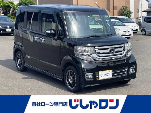 ホンダ Ｎ ＢＯＸ カスタム G ターボ Lパッケージ 宮城県 2015(平27)年 9.2万km スマートブラック (株)IDOMが運営する【じしゃロン仙台店】の自社ローン専用車両になりますこちらは現金またはオートローンご利用時の価格です。自社ローンご希望の方は別途その旨お申付け下さい/両側パワースライドドア/SDナビ/フルセグ/Bluetooth/CD/DVD/バックカメラ/クルコン/ETC/HIDヘッドライト