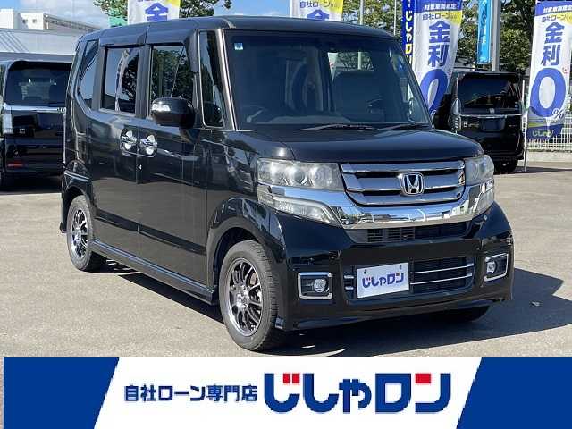 ホンダ Ｎ ＢＯＸ カスタム G ターボ Lパッケージ 宮城県 2015(平27)年 9.2万km スマートブラック (株)IDOMが運営する【じしゃロン仙台店】の自社ローン専用車両になりますこちらは現金またはオートローンご利用時の価格です。自社ローンご希望の方は別途その旨お申付け下さい/両側パワースライドドア/SDナビ/フルセグ/Bluetooth/CD/DVD/バックカメラ/クルコン/ETC/HIDヘッドライト