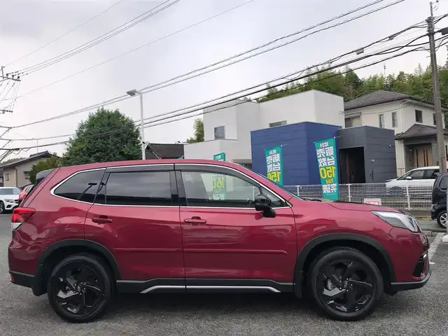 スバル フォレスター スポーツ 熊本県 2024(令6)年 0.2万km クリムゾンレッドP ワンオーナー/純正SDナビ（CN-FX800D）/【フルセグテレビ/Bluetooth/CD/DVD】/サイド・バックカメラ/アイサイト/衝突軽減ブレーキ/レーダークルーズコントロール/ステアリングスイッチ/ハーフレザーシート/前席シートヒーター/前席パワーシート/ステアリングヒーター/電子パーキング/オートホールド/ETC/純正18インチAW/アイドリングストップ/パワーシート/横滑り防止/保証書/取扱説明書