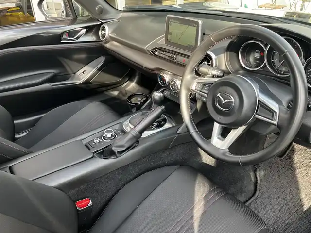 マツダ ロードスター ＲＦ S 山口県 2017(平29)年 1.6万km マシーングレープレミアムM 純正ナビ＆フルセグTV/＆CD/DVDプレーヤー/純正フロアマット/社外車高調/社外17インチアルミ/アドバンスドキー/エンジンプッシュスタート/オートライト/パドルシフト/ETC