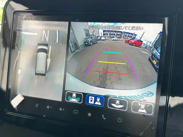 スズキ スペーシア カスタム HYBRID XS ターボ 茨城県 2024(令6)年 0.4万km ピュアホワイトP 純正ディスプレイオーディオ/ナビ・TV付き/クルーズコントロール（追従走行有）/衝突被害軽減システム/レーンキープアシスト/クリアランスソナー/HUD/ドライブレコーダー/バック・全方位カメラ/ETC/シートヒーター/ステアリングヒーター/後席サーキュレーター/両側パワースライドドア/電動パーキングブレーキ/オートホールド機能/LEDヘッドライト/純正アルミホイール/スマートキー/保証書/取扱説明書/スペアキー