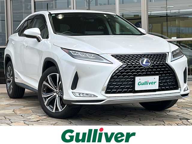 レクサス ＲＸ 450h バージョンL 静岡県 2019(令1)年 4.6万km ソニッククォーツ 純正メモリナビ/・CD/・DVD/・フルセグTV/・Bluetooth/・USB/・AM/・FM/主要装備/・衝突軽減/・レーンキープ/・追従クルコン/・BSM/・コーナーセンサー前後/・アラウンドビューモニター/・パワーバックドア/・パドルシフト/・全席パワーシート/・全席シートヒーター/・D+N席エアシート/・ビルトインETC2.0/・純正アルミホイール/・純正フロアマット/・オートハイビーム
