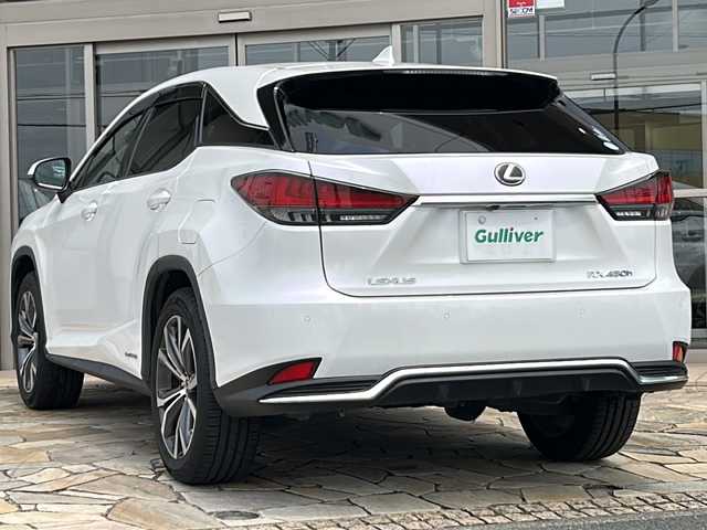 レクサス ＲＸ 450h バージョンL 静岡県 2019(令1)年 4.6万km ソニッククォーツ 純正メモリナビ/・CD/・DVD/・フルセグTV/・Bluetooth/・USB/・AM/・FM/主要装備/・衝突軽減/・レーンキープ/・追従クルコン/・BSM/・コーナーセンサー前後/・アラウンドビューモニター/・パワーバックドア/・パドルシフト/・全席パワーシート/・全席シートヒーター/・D+N席エアシート/・ビルトインETC2.0/・純正アルミホイール/・純正フロアマット/・オートハイビーム