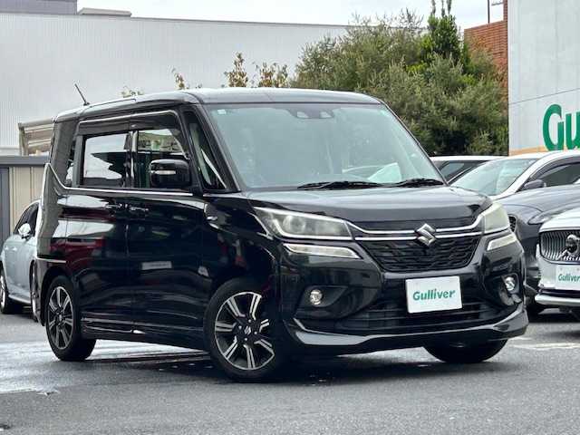 スズキ ソリオ バンディット HV MV 東京都 2018(平30)年 8.6万km スーパーブラックパール ワンオーナー/純正SDナビ/Bluetooth/フルセグTV AMFM/全周囲カメラ/バックカメラ/左側パワースライドドア/クルーズコントロール/ドライブレコーダー/コーナーセンサー/レーンアシスト/衝突被害軽減システム/エアバッグ(ダブル＋サイド)/オートエアコン(AAC)/オートライト/プッシュスタート/スペアキー×1/保証書＆取扱説明書