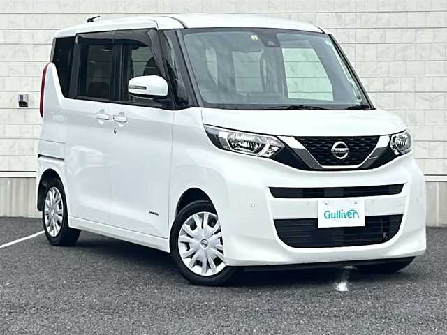 日産 ルークス X 千葉県 2020(令2)年 5.2万km ホワイトパール 純正メモリナビ（MJ120D-W）/BlueTooth接続/フルセグテレビ/CD/SD/AM/FM/バックカメラ/アラウンドビューモニター/片側パワースライドドア/ハンズフリースライドドア/アイドリングストップ/ドアバイザー/プッシュスタート/スマートキー/オートライト/オートハイビーム/ベンチシート/純正フロアマット/取扱説明書/保証書