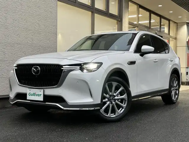 マツダ ＣＸ－６０ 25S Lパッケージ 大阪府 2023(令5)年 3.5万km ロジウムホワイトプレミアムメタリック １オーナー/純正ナビ/（フルセグ／ＢＴ／ＣＤ／ＤＶＤ）/バックカメラ/レーダークルーズコントロール/衝突軽減システム/レーンキープアシスト/横滑り防止装置/ヘッドアップディスプレイ/ハンドルヒーター/AUTO HOLD/Apple Carplay/ハーフレザーシート/前席シートヒーター/前席パワーシート/社外フロアマット/純正２０インチＡＷ/ドラレコ/ETC/保証書/記録簿