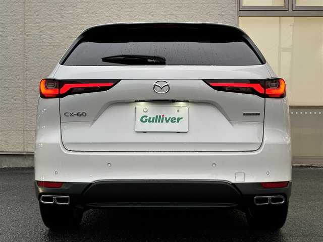マツダ ＣＸ－６０ 25S Lパッケージ 大阪府 2023(令5)年 3.5万km ロジウムホワイトプレミアムメタリック ワンオーナー/黒革シート/前席シートヒーター/前席パワーシート/パワーバックドア/フルセグTV BT/全方位カメラ/ブラインドスポットモニタ/衝突被害軽減ブレーキ/レーダークルーズコントロール/レーンアシスト/ETC/前後ドラレコ/スマートキー 2個/20インチアルミホイール/パドルシフト/ステアリングヒーター/ステアリングリモコン/ヘッドアップディスプレイ/W サイド カーテン エアバッグ/禁煙車