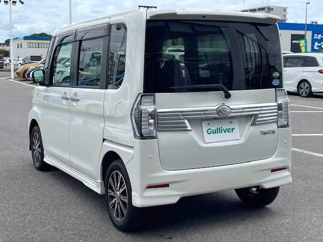ダイハツ タント カスタム X トップED SA Ⅲ 長崎県 2018(平30)年 8.6万km パールホワイトⅢ 社外ディスプレイオーディオ/CD/DVD/BT/USB/バックカメラ/左側パワースライドドア/スマートアシストIII/D席シートヒーター/LEDオートライト/オートマチックハイビーム/純正14インチAW