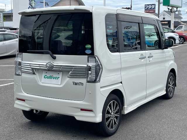 ダイハツ タント カスタム X トップED SA Ⅲ 長崎県 2018(平30)年 8.6万km パールホワイトⅢ 社外ディスプレイオーディオ/CD/DVD/BT/USB/バックカメラ/左側パワースライドドア/スマートアシストIII/D席シートヒーター/LEDオートライト/オートマチックハイビーム/純正14インチAW