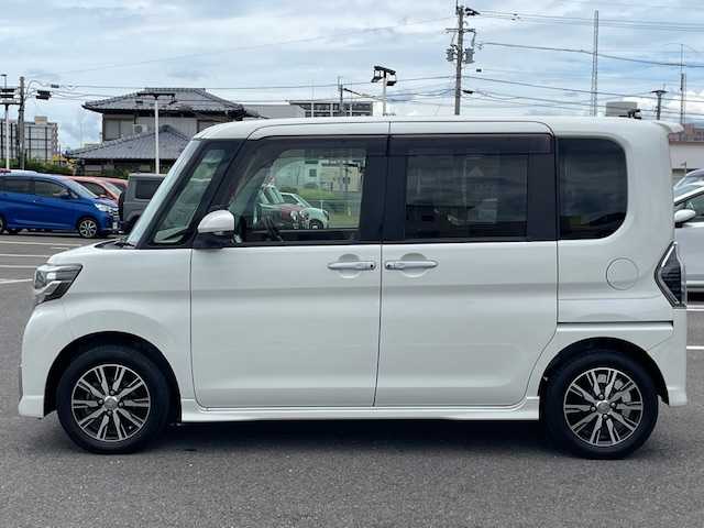 ダイハツ タント カスタム X トップED SA Ⅲ 長崎県 2018(平30)年 8.6万km パールホワイトⅢ 社外ディスプレイオーディオ/CD/DVD/BT/USB/バックカメラ/左側パワースライドドア/スマートアシストIII/D席シートヒーター/LEDオートライト/オートマチックハイビーム/純正14インチAW
