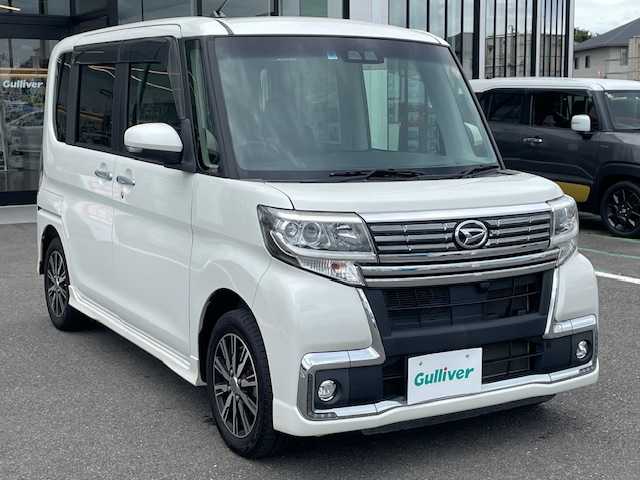 ダイハツ タント カスタム X トップED SA Ⅲ 長崎県 2018(平30)年 8.6万km パールホワイトⅢ 社外ディスプレイオーディオ/CD/DVD/BT/USB/バックカメラ/左側パワースライドドア/スマートアシストIII/D席シートヒーター/LEDオートライト/オートマチックハイビーム/純正14インチAW