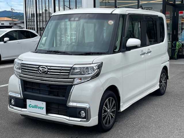ダイハツ タント カスタム X トップED SA Ⅲ 長崎県 2018(平30)年 8.6万km パールホワイトⅢ 社外ディスプレイオーディオ/CD/DVD/BT/USB/バックカメラ/左側パワースライドドア/スマートアシストIII/D席シートヒーター/LEDオートライト/オートマチックハイビーム/純正14インチAW