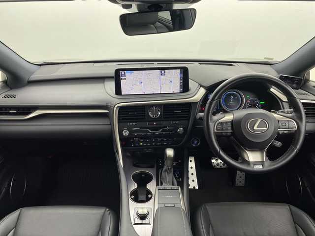 レクサス ＲＸ 450h Fスポーツ 愛知県 2020(令2)年 2.9万km グラファイトブラックガラスフレーク Lexus Safety System＋/・プリクラッシュセーフティ/・レーントレーシングアシスト/・オートマチックハイビーム/・レーダークルーズコントロール/・ロードサインアシスト/・先行車発進のお知らせ/パーキングサポートブレーキ/ブラインドスポットアシスト/純正ナビ/・フルセグTV/・Bluetooth/・CD/DVD/・サウンドライブラリ/・SD/USB/・AM/FM/・Miracast/・AUX/アラウンドビューモニター/三眼LEdヘッドライト/黒革シート/シートヒーター/シートベンチレーション/パワーシート/セカンド電動リクライニング/ヘッドアップディスプレイ/ステアリングヒーター/ETC/パワーバックドア/スマートキー/プッシュスタート/純正アルミホイール