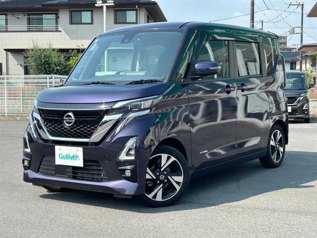 日産 ルークス HWS Gターボ プロパイロットED 静岡県 2020(令2)年 4万km アメジストパープル エンジンスタートボタン/保証書/取扱説明書/記録簿/パワーステアリング/パワーウィンドウ/アイドリングストップ/スマートキー/ダブルオートエアコン/クルーズコントロール（追従走行：有）/純正 ETC/全方位カメラ/純正メモリナビ（フルセグTV、BT接続、CDチェンジャー、AUX）/ドライブレコーダー/ベンチシート/純正フロアマット/両側パワースライドドア/布系シート/ABS/横滑り防止装置/レーンキープアシスト/盗難防止装置/オートライト/前後コーナーセンサー/  LEDヘッドライト/W＋サイドエアバック/衝突軽減システム