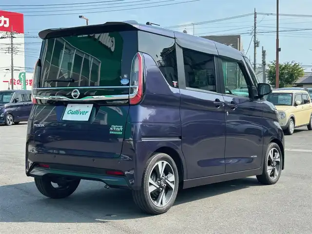 日産 ルークス HWS Gターボ プロパイロットED 静岡県 2020(令2)年 4万km アメジストパープル エンジンスタートボタン/保証書/取扱説明書/記録簿/パワーステアリング/パワーウィンドウ/アイドリングストップ/スマートキー/ダブルオートエアコン/クルーズコントロール（追従走行：有）/純正 ETC/全方位カメラ/純正メモリナビ（フルセグTV、BT接続、CDチェンジャー、AUX）/ドライブレコーダー/ベンチシート/純正フロアマット/両側パワースライドドア/布系シート/ABS/横滑り防止装置/レーンキープアシスト/盗難防止装置/オートライト/前後コーナーセンサー/  LEDヘッドライト/W＋サイドエアバック/衝突軽減システム