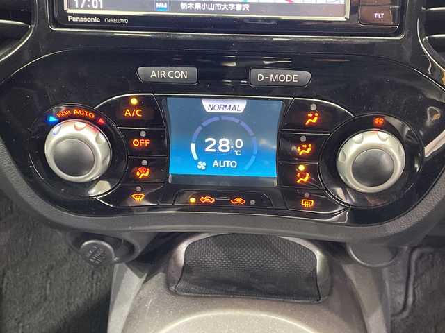 日産 ジューク 15RX Vセレクション 栃木県 2017(平29)年 3.4万km サンライトイエロー 社外ナビ(パナソニック製)/(CD/DVD/フルセグTV/Bluetooth)/全方位リアカメラ/レーンキープアシスト/衝突軽減システム/横滑り防止装置/禁煙車/純正アルミホイール/純正フロアマット/シガーライター/スマートキー/プッシュスタート/盗難防止装置システム/電動格納ミラー