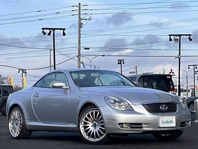 レクサス ＳＣ 430 道央・札幌 2006(平18)年 11.6万km プレミアムシルバーM 純正ナビ/【ＣＤ／ＭＤ／ＡＵＸ／ＴＶ】/マークレビンソン/バックカメラ/レザーシート/前席シートヒーター/前席パワーシート／シートメモリ/ＬＥＤ/フォグランプ/オートライト/横滑り防止装置/エアサスペンション【カズサス】/社外マフラー/ウッドコンビステアリング/クルーズコントロール/電動格納ミラー/ミラーヒーター