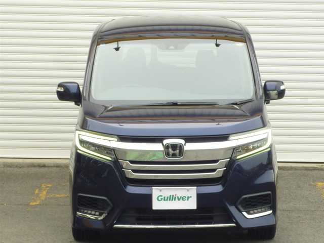 ホンダ ステップワゴン スパーダ ハイブリッド G ホンダセンシング 和歌山県 2018(平30)年 6.8万km オブシダンブルーパール 社外7インチメモリナビ(AVIC-RZ801)/  フルセグTV/CD/DVD/BT/USB/バックカメラ/両側パワースライドドア/10.2型フリップダウンモニター/ホンダセンシング/・衝突軽減ブレーキ/・誤発進抑制機能/・追従クルーズコントロール/・レーンキープアシスト/シートバックテーブル/ビルトインETC/LEDヘッドライト/LEDフォグライト/社外１９インチアルミホイール/スペアキーX1/取扱説明書/保証書