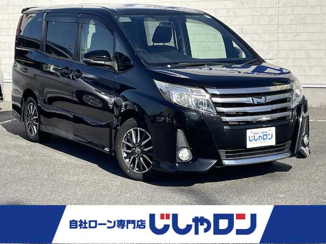 トヨタ ノア Si 佐賀県 2014(平26)年 14.7万km ブラック こちらは現金またはオートローンご利用時の価格です/自社ローンご希望の方は別途その旨お申付け下さい/純正SDナビ　型式：NSZT-W64/（AM/FM/BT/CD/DVD/SD/DS）/両側パワースライドドア/純正フリップダウンモニター/フロントフォグランプ/純正アルミホイール/スペアキー/純正ビルトインETC/LEDヘッドライト