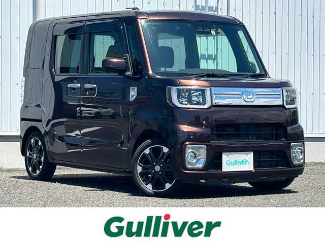 ダイハツ ウェイク G ターボ　レジャーエディション SA Ⅲ 熊本県 2018(平30)年 3.3万km プラムブラウンクリスタルマイカ 純正ナビ/・AM/FM/CD/DVD/BT/・フルセグTV/・バックカメラ/スマートアシスト３/・衝突回避支援ブレーキ/・車線逸脱警報機能/・誤発進抑制機能/・先行車発進お知らせ/・オートハイビーム/両側電動スライドドア/ドライブレコーダー/革巻きステアリング/ステアリングスイッチ/LEDヘッドライト/LEDフォグランプ/ETC/純正フロアマット/ドアバイザー/電動格納ミラー/ウインカーミラー/後席ロールサンシェード/純正アルミホイール/プッシュスタート