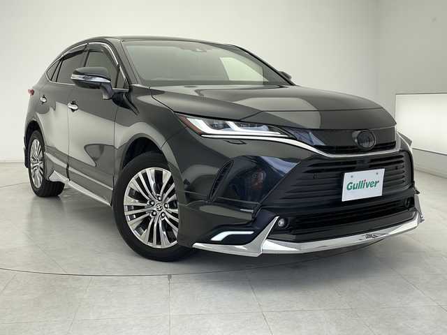 トヨタ ハリアー Z レザーパッケージ 千葉県 2022(令4)年 4.6万km プレシャスブラックパール トヨタセーフティセンス/（プリクラッシュセーフティ　レーンキープアシスト　レーダークルーズコントロール　先行車発進お知らせ　標識認識機能　誤発進抑制機能オートマチックハイビーム）/モデリスタエアロ/純正メモリナビ/（フルセグ/Bluetooth/USB/FM/AM/Miracast）/JBLプレミアムサウンドシステム/全方位カメラ/ステアリングスイッチ/ステアリングヒーター/ビルトインETC2.0/デジタルインナーミラー/ブラインドスポットモニター/レザーシート/シートヒーター（運転席＋助手席）/エアシート（運転席＋助手席）/シートメモリー/スマートキー/LEDヘッドライト/フォグライト/電動格納ミラー/社外フロアマット/社外サイドバイザー/W＋サイド＋カーテンエアバッグ