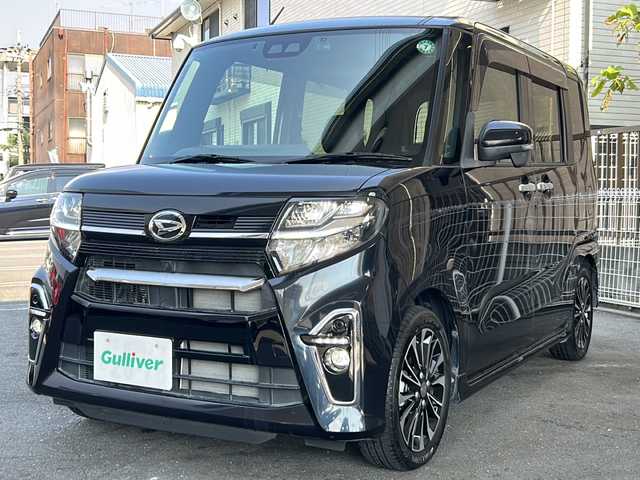 ダイハツ タント カスタム RS 京都府 2019(令1)年 2.1万km パールブラック 純正ＳＤナビ/（NSZN-Y69DS)/フルセグＴＶ　/CD/DVD再生機能有/Bluetooth/USB/iPod/スマートアシスト　/全方位カメラ　/禁煙車　/両側パワースライドドア　/前後コーナーセンサー　/横滑り防止装置/レーンキープアシスト/盗難防止装置/LEDヘッドライト/オートライト/フロントフォグランプ/電動格納ミラー/デジタルインナーミラー　/クルコン追従有　/スマートキー　/ハーフレザー　/全席シートヒーター/サイドエアロ付/Wサイドエアバッグ/カーテンエアバッグ