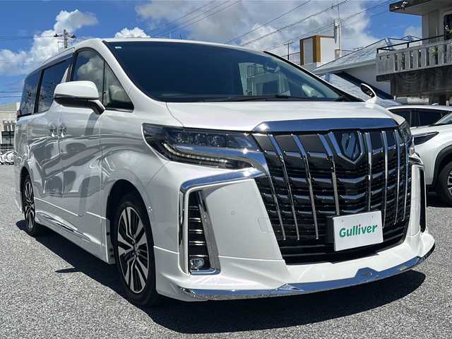 トヨタ アルファード S Cパッケージ 沖縄県 2020(令2)年 5.2万km ホワイトパールクリスタルシャイン ワンオーナー　/純正ナビ　/　（ＡＭ／ＦＭ／ＣＤ／ＤＶＤ／ＢＴ）　/フルセグＴＶ　/バックモニター/サンルーフ　/モデリスタエアロ　/純正フリップダウンモニター　/３眼ＬＥＤヘッドライト　/両側パワスラ　/パワーバックドア/パワーシート/シートヒーター/シートベンチレーション/ドラレコ/純正18インチAW/純正フロアマット/ETC/スマートキー