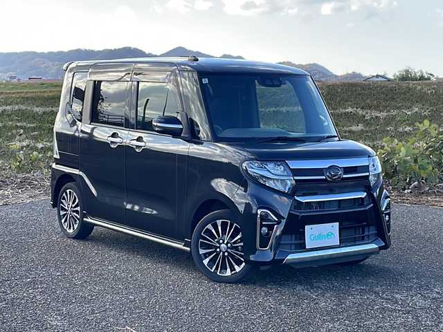 ダイハツ タント カスタム RS 新潟県 2020(令2)年 6.4万km パールブラック 4WD/純正SDナビ(NMZK-W70D)/CD/DVD/BT/フルセグテレビ/バックカメラ/ETC/ドライブレコーダー/衝突被害軽減ブレーキ/レーンキープアシスト/両側パワースライドドア/半革シート/ベンチシート/シートヒーター /コーナーセンサー/ステアリングスイッチ/スマートキー/プッシュスタート/LEDヘッドライト/オートライト/オートハイビーム/フォグランプ/純正15インチアルミホイール