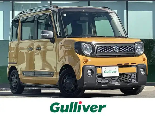 スズキ スペーシア ギア HYBRID XZターボ 和歌山県 2019(令1)年 5.2万km アクティブイエロー/ガンメタリック2トーン 7インチナビ（CN-RE05WD）/全方位カメラ/フルセグTV/衝突軽減ブレーキ/レーダークルコン/後方コーナーセンサー/オートライト/ドラレコ/ビルトインETC/両側パワスラ/シートヒーター/パドルシフト/後席サーキュレーター/後席サンシェード/LEDヘッドライト/フォグランプ/ステリモ/ルーフレール