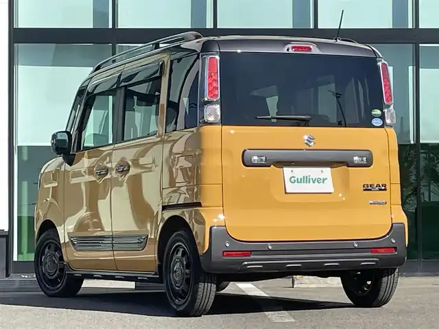 スズキ スペーシア ギア HYBRID XZターボ 和歌山県 2019(令1)年 5.2万km アクティブイエロー/ガンメタリック2トーン 7インチナビ（CN-RE05WD）/全方位カメラ/フルセグTV/衝突軽減ブレーキ/レーダークルコン/後方コーナーセンサー/オートライト/ドラレコ/ビルトインETC/両側パワスラ/シートヒーター/パドルシフト/後席サーキュレーター/後席サンシェード/LEDヘッドライト/フォグランプ/ステリモ/ルーフレール