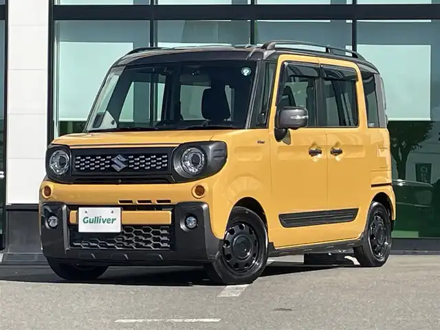 スズキ スペーシア ギア HYBRID XZターボ 和歌山県 2019(令1)年 5.2万km アクティブイエロー/ガンメタリック2トーン 7インチナビ（CN-RE05WD）/全方位カメラ/フルセグTV/衝突軽減ブレーキ/レーダークルコン/後方コーナーセンサー/オートライト/ドラレコ/ビルトインETC/両側パワスラ/シートヒーター/パドルシフト/後席サーキュレーター/後席サンシェード/LEDヘッドライト/フォグランプ/ステリモ/ルーフレール