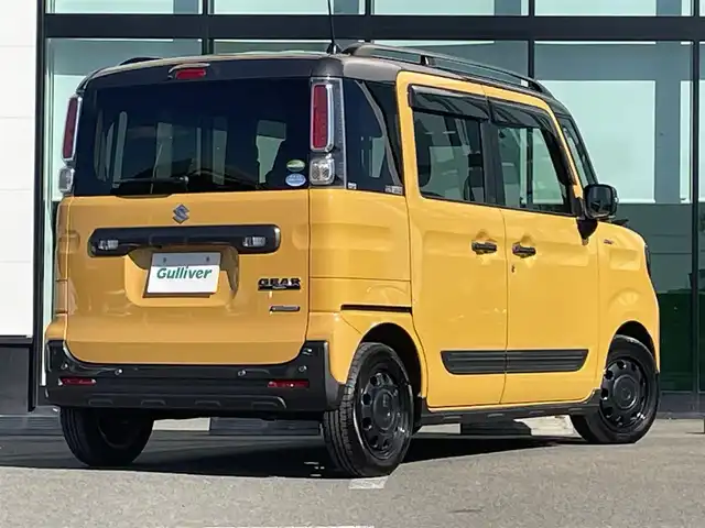 スズキ スペーシア ギア HYBRID XZターボ 和歌山県 2019(令1)年 5.2万km アクティブイエロー/ガンメタリック2トーン 7インチナビ（CN-RE05WD）/全方位カメラ/フルセグTV/衝突軽減ブレーキ/レーダークルコン/後方コーナーセンサー/オートライト/ドラレコ/ビルトインETC/両側パワスラ/シートヒーター/パドルシフト/後席サーキュレーター/後席サンシェード/LEDヘッドライト/フォグランプ/ステリモ/ルーフレール