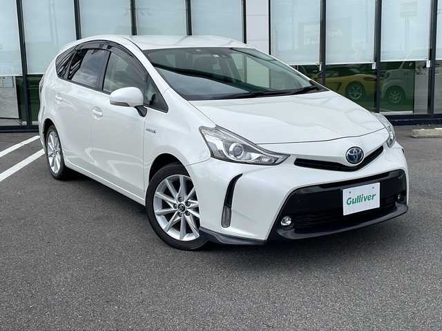トヨタ プリウス α 岐阜県 2016(平28)年 3万km パール 登録時29278km/純正８インチナビ　/フルセグＴＶ　/バックモニター /クルーズコントロール /LEDヘッドライト /フォグランプ /オートマチックハイビーム /パワーシート /純正フロアマット /純正アルミホイール /レーンキープアシスト/ハーフレザーシート/ETC/スマートキー/スペアキー/プッシュスタート/ABS/横滑り防止装置/盗難防止装置/カーテンエアバッグ