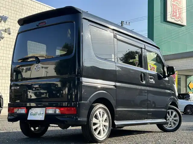 マツダ スクラム ワゴン PZターボ スペシャルパッケージ 東京都 2015(平27)年 4.8万km ブルーイッシュブラックパール3 4WD&ターボ/社外メモリナビ/フルセグTV／DVD再生／Bluetoothオーディオ/バックカメラ/アルパインフリップダウンモニター/両側パワースライドドア/オートステップ/スマートキー×2/運転席シートヒーター