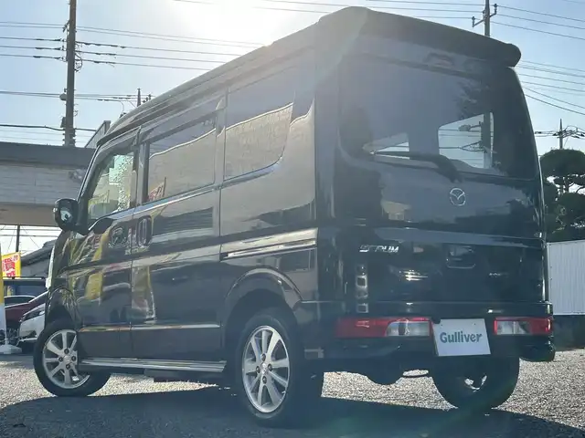 マツダ スクラム ワゴン PZターボ スペシャルパッケージ 東京都 2015(平27)年 4.8万km ブルーイッシュブラックパール3 4WD&ターボ/社外メモリナビ/フルセグTV／DVD再生／Bluetoothオーディオ/バックカメラ/アルパインフリップダウンモニター/両側パワースライドドア/オートステップ/スマートキー×2/運転席シートヒーター