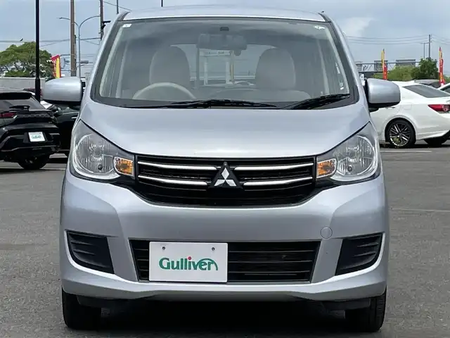 三菱 ｅＫワゴン M 道央・札幌 2017(平29)年 3.4万km クールシルバーメタリック ４WD/純正ディーラーOPナビ/AM/FM/BT/AUX/バックカメラ/アイドリングストップ/デジタルインナーミラー/D席シートヒーター/リモコンキー/ハロゲンヘッドライト/ヘッドライトレベライザー/電動格納ミラー/純正フロアマット/スペアキー/鉄チンホイール付冬タイヤ積込/155/65/R14/2017年/山5mm