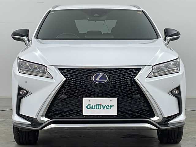 レクサス ＲＸ 450h Fスポーツ 道央・札幌 2016(平28)年 3.3万km ホワイトノーヴァガラスフレーク ・純正ナビ/（フルセグ/DVD/Bluetooth）/・バックカメラ/・レクサスセーフティセンス/・操舵支援/・クリアランスソナー/・BSM/・追従機能付きクルーズコントロール/・パワーバックドア/・革ステアリング/・ステアリングヒーター/・パドルシフト/・本革シート/・D席メモリーシート/・前席電動シート/・シートヒーター/・エアシート/・サンシェード/・オートハイビーム/・ビルトインETC/・LEDヘッドライト/・シーケンシャルウィンカー/・フォグランプ/・ウィンカーミラー/・電格ミラー/・スペアキー/・カードキー