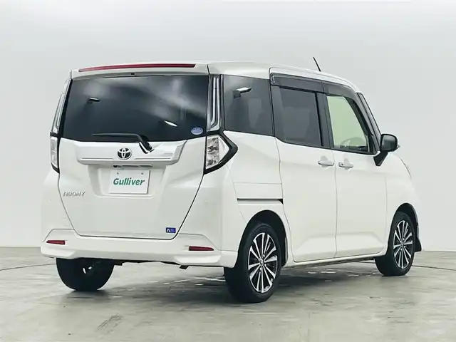 トヨタ ルーミー カスタムG 福島県 2021(令3)年 1.8万km パールホワイトⅢ スマートアシスト３/・衝突被害軽減システム/・誤発信抑制機能/・車線逸脱警報/・コーナーセンサー/純正オーディオ/【CD/AM/FM/AUX】　/前後ドライブレコーダー　/ＥＴＣ　/プッシュスタート　/・スマートキー　/・スペアキー　/両側パワースライドドア　/オートライト　/・ＬＥＤライト　/・フォグライト　/電動格納ミラー/ドアバイザー　/ＵＳＢ端子/フロアマット
