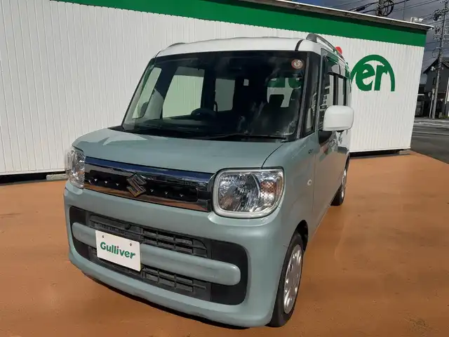 スズキ スペーシア HYBRID X 三重県 2018(平30)年 8.4万km オフブルーメタリック/ホワイト2トーン ETC/両側パワースライドドア/AV一体型ナビゲーション/全方位モニター/2トーンルーフパッケージ/セーフティーサポート/ハロゲンヘッドランプ/　オートライト/シートヒーター/　運転席