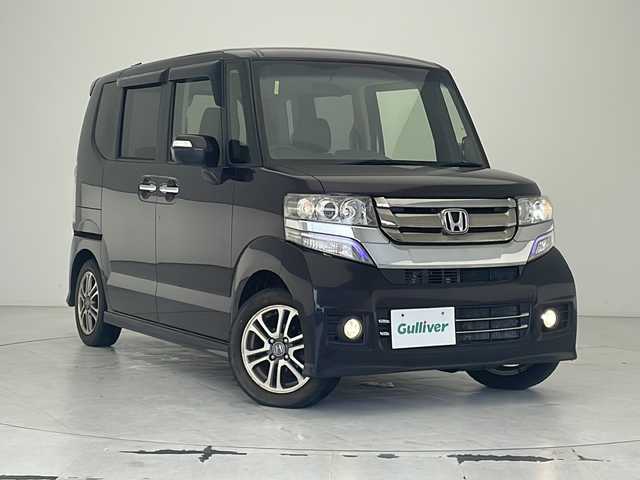 ホンダ Ｎ ＢＯＸ カスタム G Lパッケージ 沖縄県 2015(平27)年 7.1万km プレミアムベルベットパープル・パール パナソニックナビ(CNーR300D)/フルセグTV/Ｂｌｕｅｔｏｏｔｈ/バックカメラ/プッシュスタート　/スマートキー　/スペアキー　/片側パワースライドドア　/アイドリングストップ　/純正アルミホイール