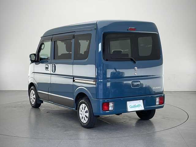 スズキ エブリイ JOIN 長野県 2024(令6)年 2.8万km デニムブルーメタリック 4WD/社外メモリナビ/Bluetooth／CD／DVD／フルセグTV/ETC/横滑り防止装置/衝突被害軽減システム/運転席シートヒーター/純正フロアマット/純正ドアバイザー/両側スライドドア/コーナーセンサー/オートライト/LEDヘッドライト/電格ミラー/リモコンキー/スペアキー1本