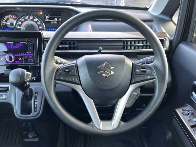 スズキ ワゴンＲ カスタムＺ HYBRID ZX 鳥取県 2025(令7)年 1.3万km ブルーイッシュブラックパール3 ワンオーナー/スマートキーx２個/デュアルカメラサポート/アダクティブクルーズ/ドライブレコーダー/クリアランスソナー/トラクションコントロール/D席シートヒーター/CD/USBオーディオ/オートエアコン/オートライト/LEDヘッドライト/LEDフォグライト/ベンチシート/社外フロアマット/保証書・取説