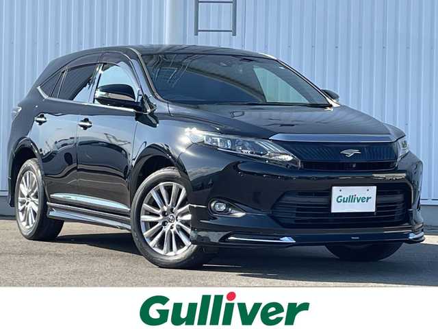 トヨタ ハリアー プレミアム アドバンスドP 愛媛県 2014(平26)年 8.6万km ブラック サンルーフ/全方位カメラ/JBL純正ナビ/モデリスタエアロ/（フロント・サイド・リア）/オートハイビーム/衝突軽減システム/ビルトインETC/ドライブレコーダー前後/ハーフレザー/オートLED/パワーシート（運転席のみ）/電動リアゲート/コーナーセンサー前後/レーンキープアシスト/横滑り防止装置/純正18AW/フォグランプ/Bluetooth/純正フロアマット