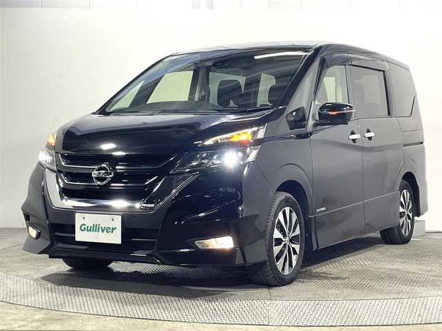 日産 セレナ ハイウェイスターVセレクションⅡ 大阪府 2018(平30)年 7万km ダイヤモンドブラック 純正9インチナビ/フルセグTV/CD/DVD/AM/FM/Bluetooth接続/アラウンドビューモニター/プッシュスタート/インテリジェントキー/ETC/両側パワースライドドア/コーナーセンサー/パーキングアシスト/LEDヘッドランプ/オートライト/クルーズコントロール/衝突軽減/アイドリングストップ/純正16インチAW/取扱説明書/保証書