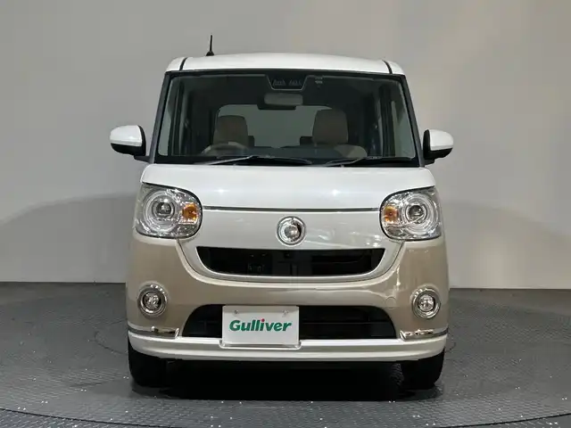 ダイハツ ムーヴ キャンバス G メイクアップ VS SAⅢ 愛媛県 2022(令4)年 1.5万km パールホワイトⅢ/ナチュラルベージュマイカメタリック 2トーン ・ナビ（フルセグＴＶ・ＢＴ・ＣＤ・ＤＶＤ・ＦＭ・ＡＭ・ＵＳＢ）/・全方位カメラ　/・前後ドラレコ　/・衝突軽減ブレーキ　/・Ｄ席シートヒーター/・両側電動ドア　/・オートマチックハイビーム　/・スペアキー