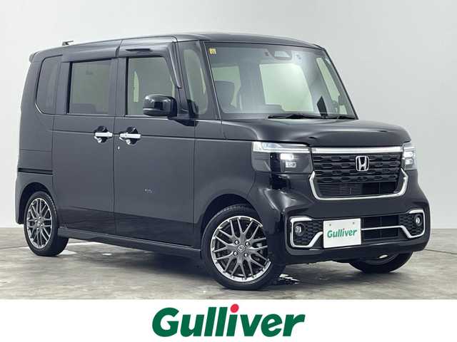 ホンダ Ｎ ＢＯＸ カスタム ターボ 群馬県 2023(令5)年 1.5万km クリスタルブラックパール 禁煙車　純正８インチディスプレイオーディオ　衝突軽減　横滑り防止　パドルシフト　電動パーキングブレーキ　ドラレコ　ＬＥＤヘッド　前後カメラ　両側パワスラ　ＥＴＣ　純正フロアマット　シートヒーター