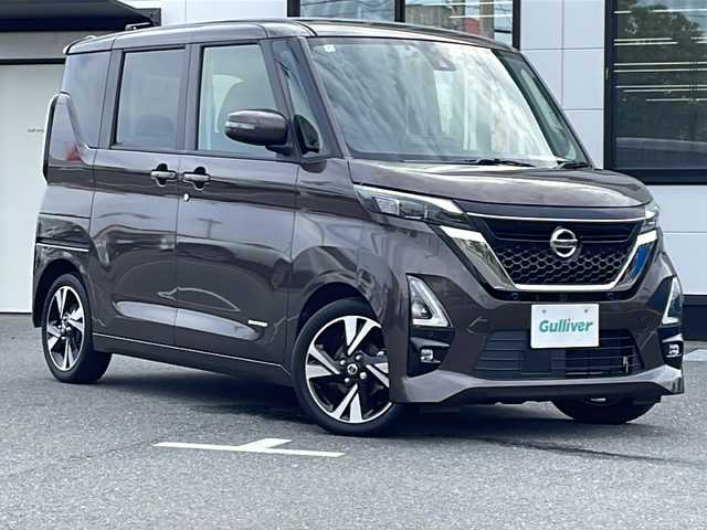 日産 ルークス HWS Gターボ プロパイロットED 山口県 2020(令2)年 4.5万km アッシュブラウンM 純正9インチナビ　【MM320D-L】/・Bluetooth接続/・アラウンドビューモニター/・フルセグテレビ/・DVD再生機能有/ビルトインETC/純正ドライブレコーダー/プロパイロット/インテリジェントエマージェンシーブレーキ/・前方衝突予測警報/・踏み間違い衝突防止アシスト/・車線逸脱警報/・車線逸脱防止支援システム/・ふらつき警報/・標識検知機能/・先行車発進お知らせ機能/両側パワースライドドア/純正フロアマット/純正15インチアルミホイール/純正LEDライト/ウィンカーミラー