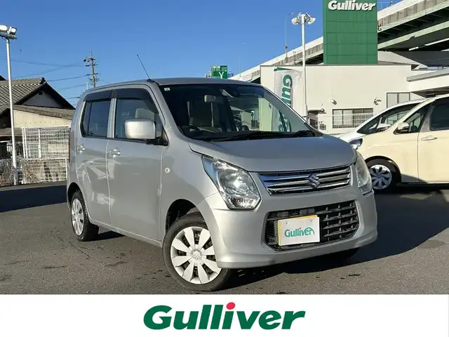 スズキ ワゴンＲ FX 愛知県 2013(平25)年 4万km シルキーシルバーメタリック オーディオユニット/　・AM/FM/  ・CD/  ・AUX/ヘッドライトレベライザー/アイドリングストップ/横滑り防止/電動格納ミラー/純正フロアマット/ドアバイザー/リモコンキー/スペアキー×１/保証書/取説