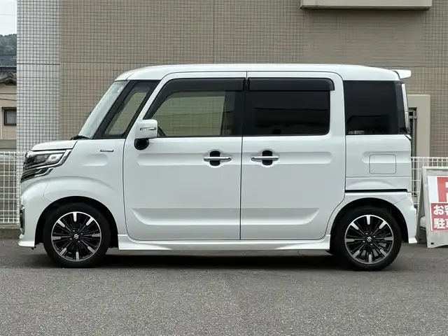 スズキ スペーシア カスタム HYBRID XS ターボ 山口県 2018(平30)年 13.2万km ピュアホワイトP ワンオーナー/両側パワースライドドア/8型SDナビ フルセグTV CD DVD BT SD/全周囲カメラ/クルーズコントロール/バックソナー/ハーフレザーシート/シートヒーター/サーキュレーター/ナビ連動ドラレコ/ビルトインETC/衝突被害軽減ブレーキ/レーンアシスト/オートマチックハイビーム/LEDオートヘッドライト/フォグライト /サーキュレーター/スマートキー 2個/ステアリングリモコン/パドルシフト/ヘッドアップディスプレイ/W サイド カーテン エアバッグ/保証書 取説 ナビ取説